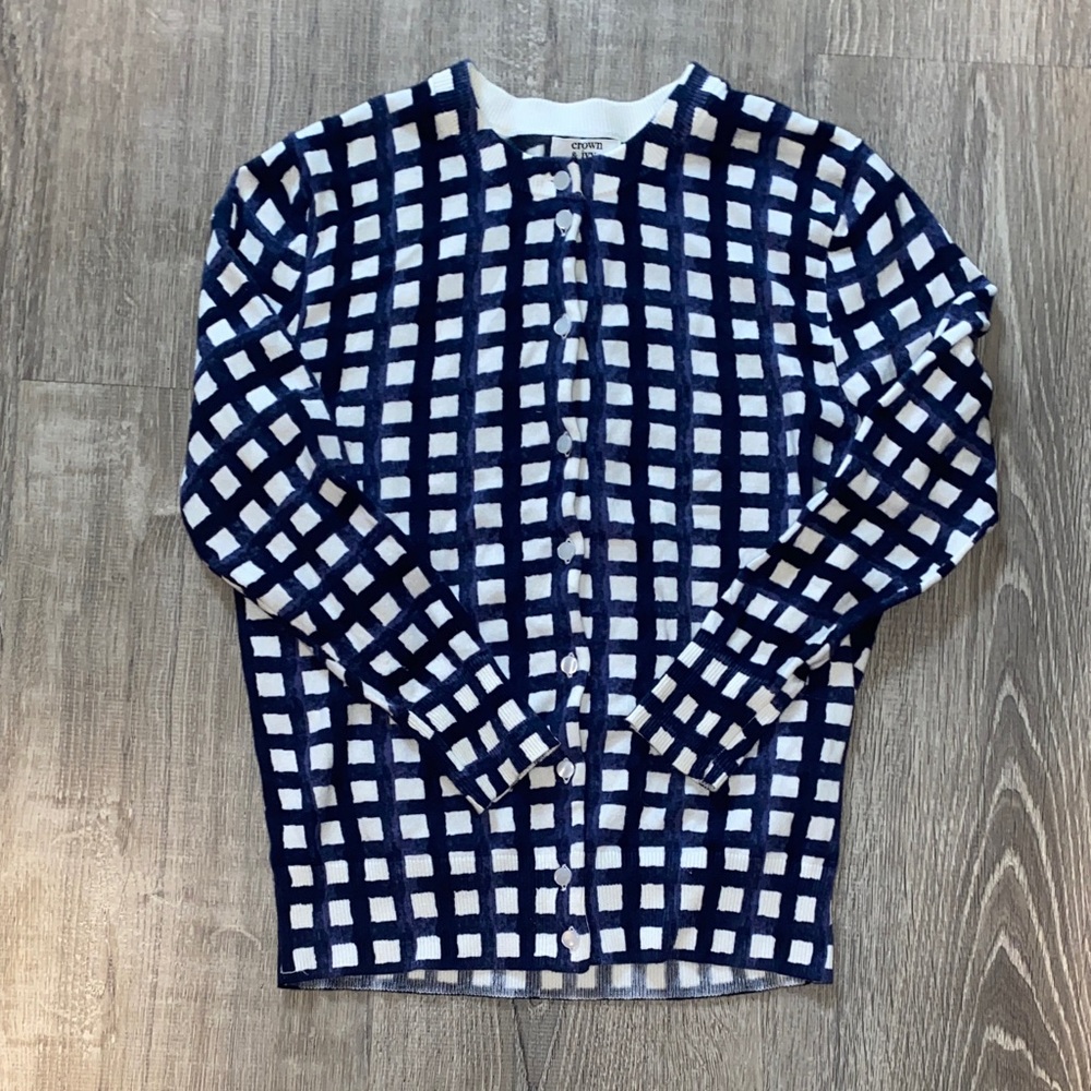 Crown & Ivy Navy and Cream Cardigan